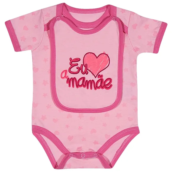 Body Bebê Divertido Eu Amo O Papai / Eu Amo A Mamãe