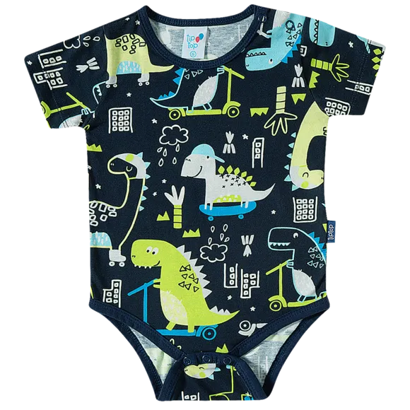Body Bebê Dino Meia Malha Tip Top
