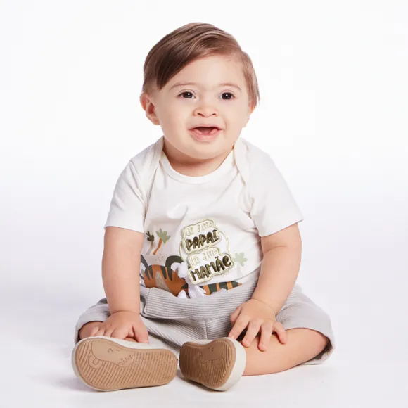 Body Aplique Com Velcro Bebê Zoo Meia Malha Tip Top