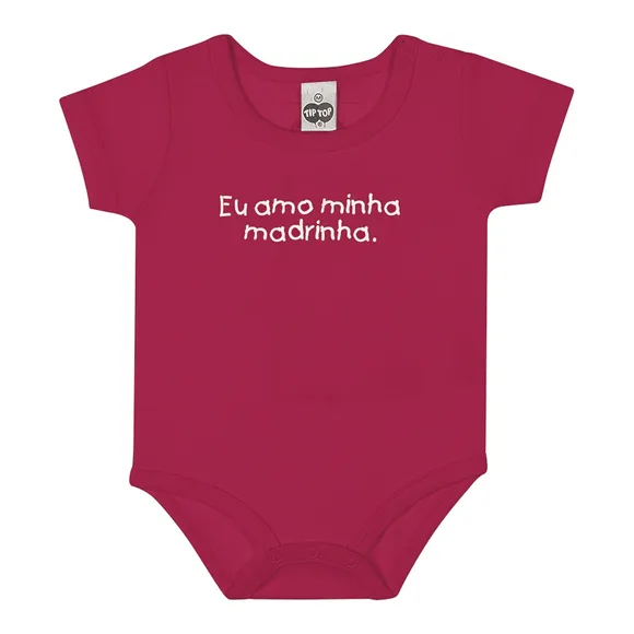 Body Bebê Unissex Manga Curta Divertido Com Estampas Padrinho E Madrinha Meia Malha