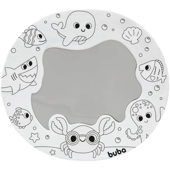 Brinquedo De Banho 4 Peças Pinte E Apague Espelho Com Giz Buba