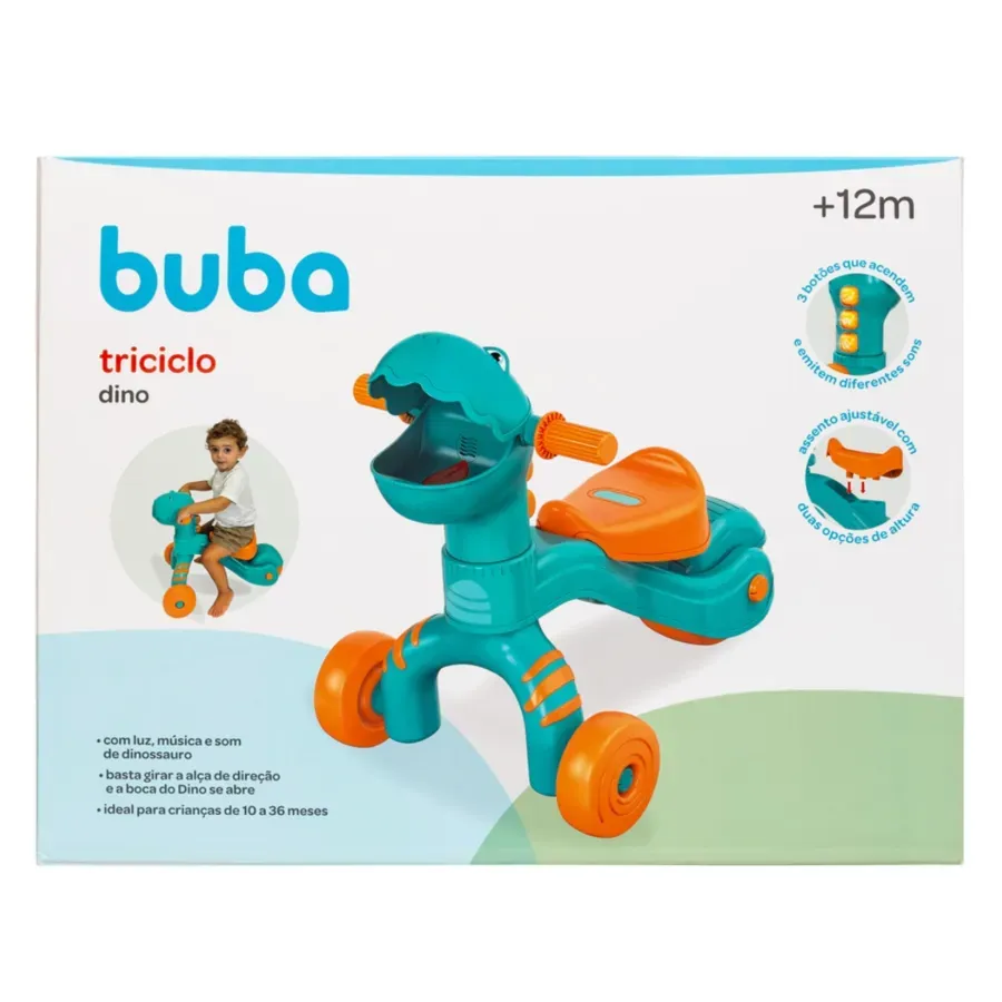 Triciclo andador baby dino buba