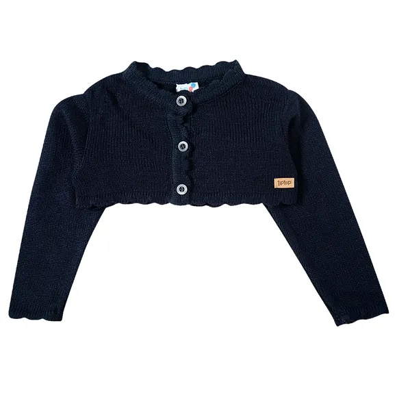 Bolero Manga Longa Bebê Liso Tricot Tip Top