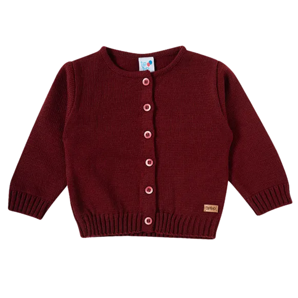 Blusão Manga Longa Marsala Tricot Bebê Tip Top