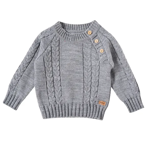 Blusão Com Botão Batizado Tricot Bebê Tip Top