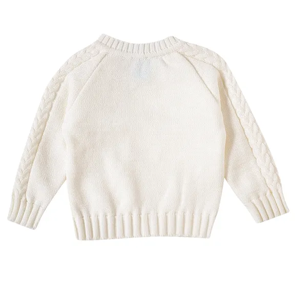 Blusão Com Botão Batizado Tricot Bebê Tip Top