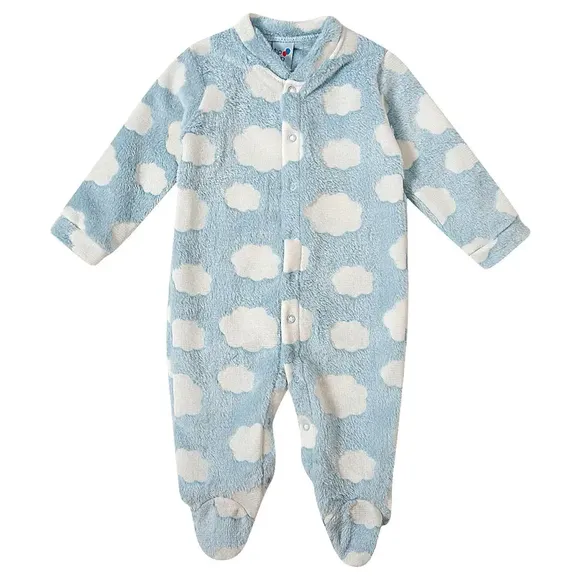 Pijama Macacão Bebê Fleece Nuvem Brilha No Escuro Tip Top