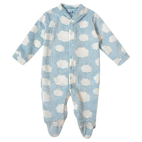 Pijama Macacão Bebê Fleece Nuvem Brilha No Escuro Tip Top