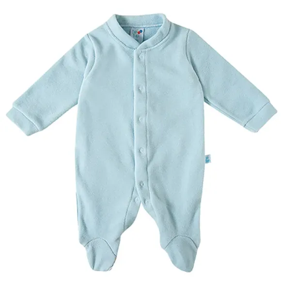 Pijama Macacão Bebê Com Pezinho Soft Liso Tip Top