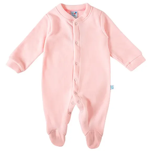 Pijama Macacão Bebê Com Pezinho Soft Liso Tip Top