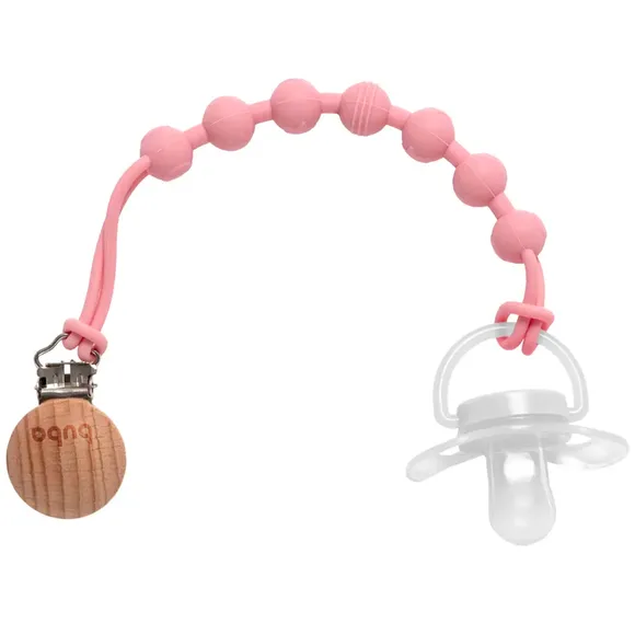 Prendedor De Chupeta Silicone Rosa Buba
