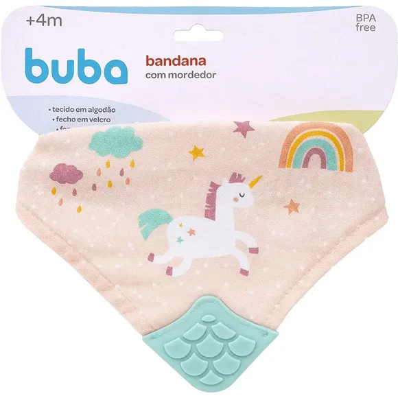 Babador Bandana Com Mordedor Magic Unicórnio Buba