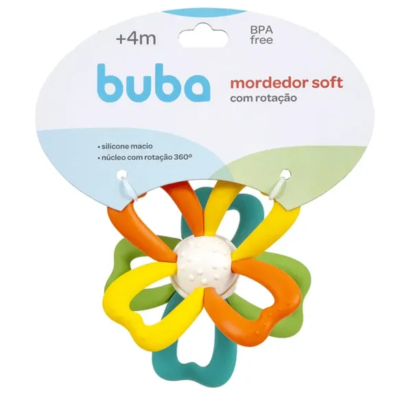 Mordedor De Silicone Soft Com Rotação 360 Colorido Buba