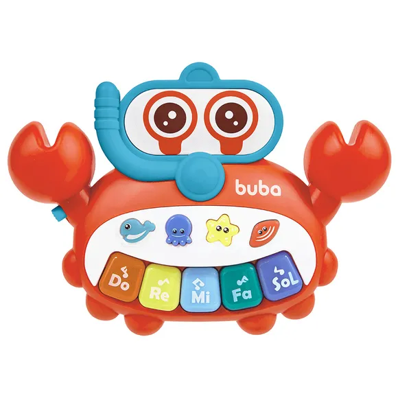Brinquedo De Atividades Musical Caranguejo Vermelho Buba