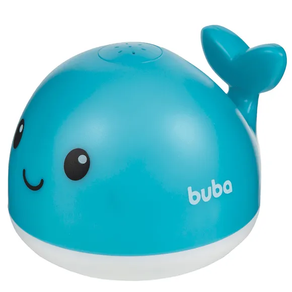 Brinquedo De Banho Baleia Esguicha Água Com Luz Azul Buba