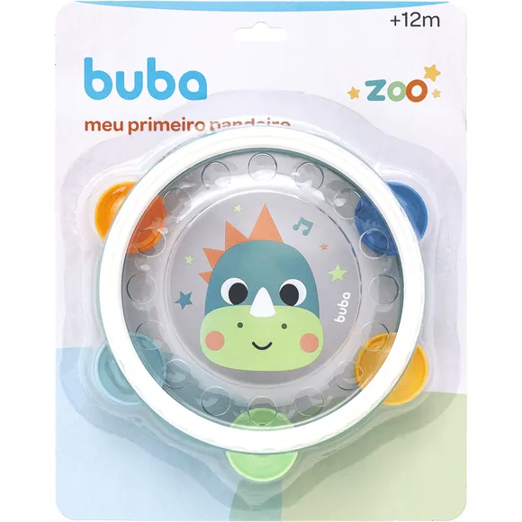 Brinquedo Meu Primeiro Pandeiro Bubazoo Dino Buba