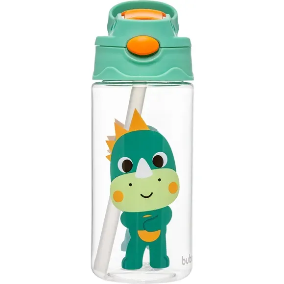 Garrafa Tritan Com Canudo Bubazoo Dino Buba
