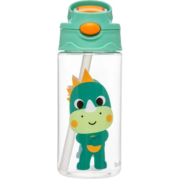 Garrafa Tritan Com Canudo Bubazoo Dino Buba