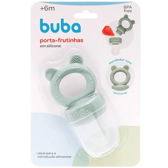 Alimentador De Silicone Com Tampa Ursinho Verde Buba
