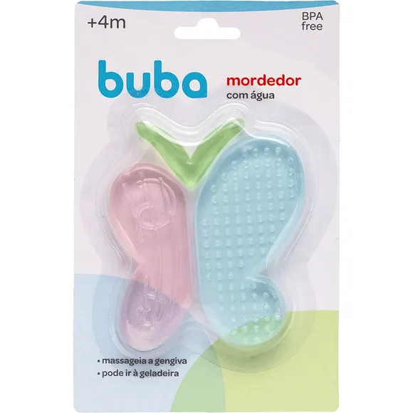 Mordedor Com Água Borboleta Colorido Buba