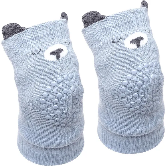 Joelheira Antiderrapante Para Bebê Urso Azul Buba