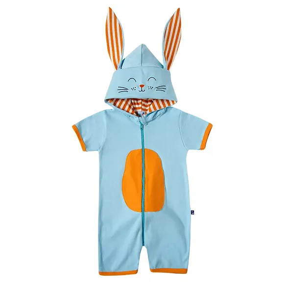 Macaquinho Toddler Coelhinho Da Páscoa Azul Divertidos Suedine Tip Top