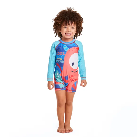 Macaquinho Praia Monstrinhos Divertidos Lycra Toddler Proteção Uv50+ Tip Top