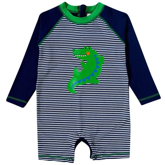Macaquinho Praia Toddler Jacaré Geométrico Lycra Proteção Uv 50+ Tip Top
