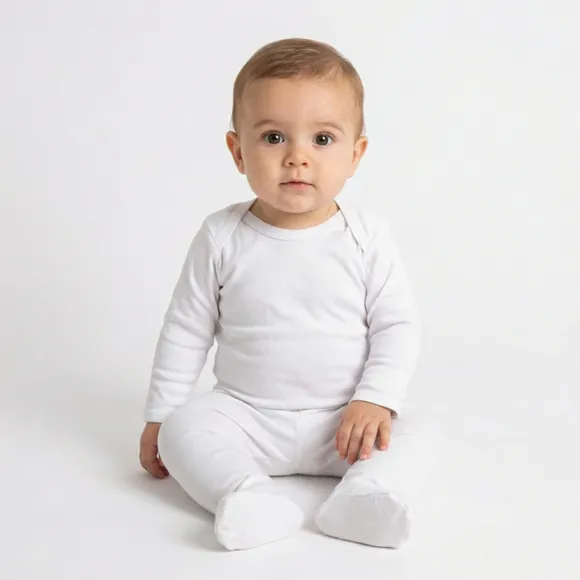 Kit 2 Peças Toddler Underwear Rib Body Manga Longa Tip Top