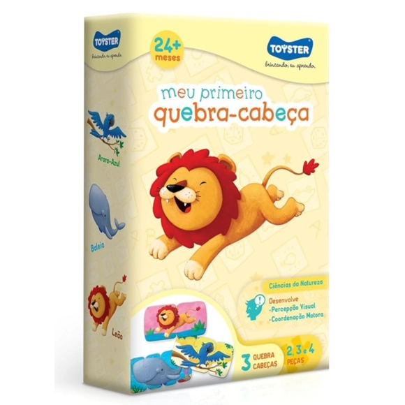 Quebra Cabeça Educativo Progressivo 4 Peças Toyster