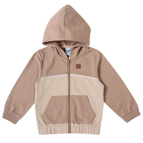 Blusão Com Capuz Estampa Lisa Moletinho Toddler Tip Top