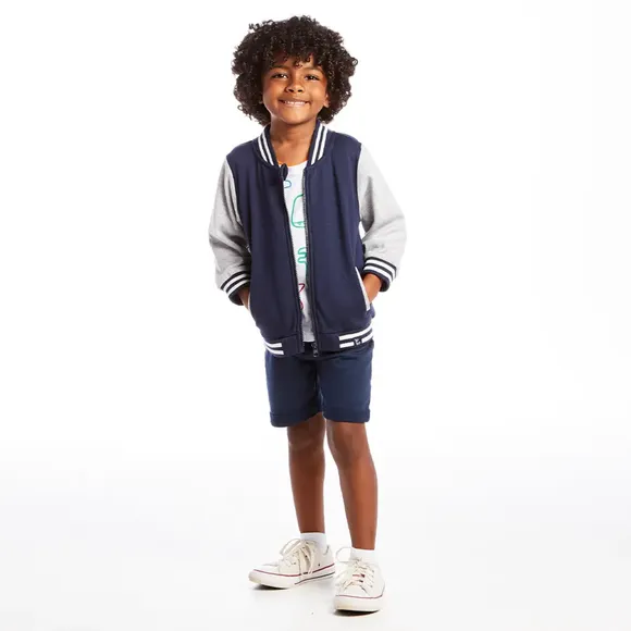 Blusão Toddler Marinho Moletom Tip Top