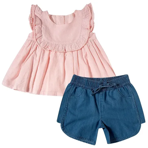 Conjunto Curto Toddler Tecido Plano Texturizado Tip Top