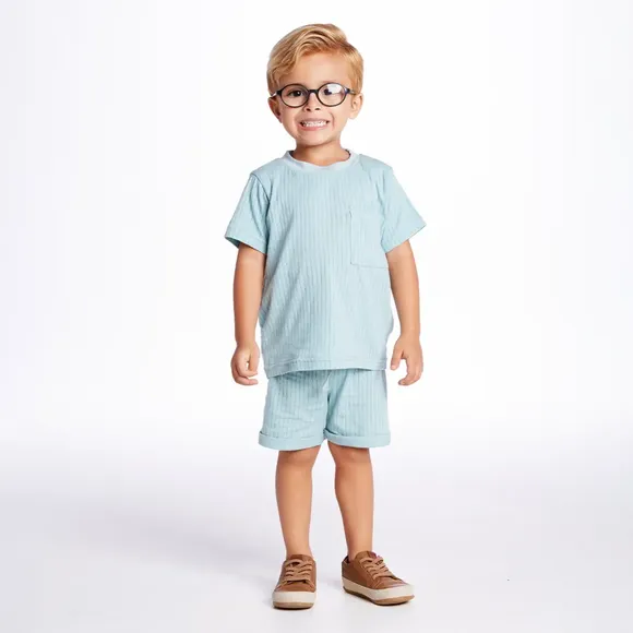 Conjunto Curto 3 Peças Toddler Jacarezinho Meia Malha Tip Top
