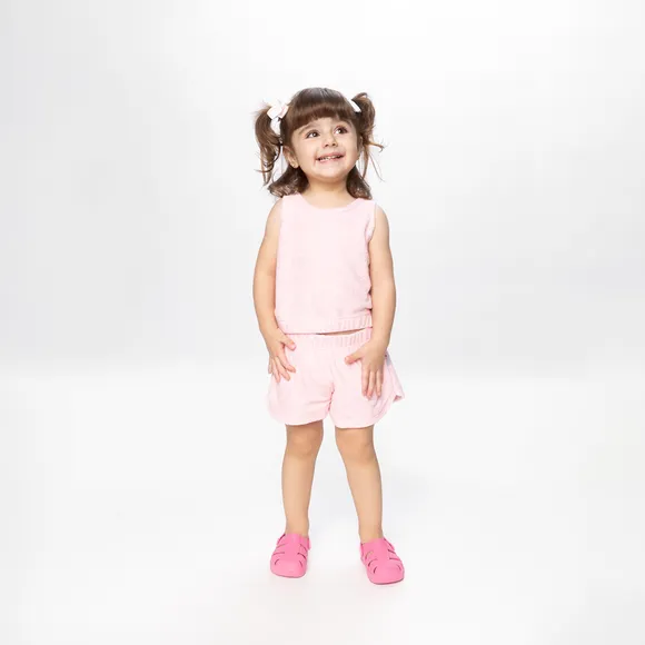 Conjunto Praia Sorvete Alfabeto Rosa Atoalhado Toddler