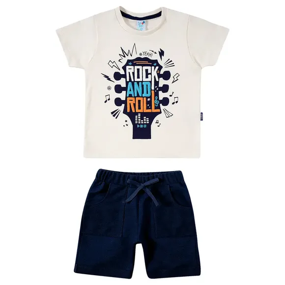 Conjunto Curto Toddler Music Meia Malha Tip Top