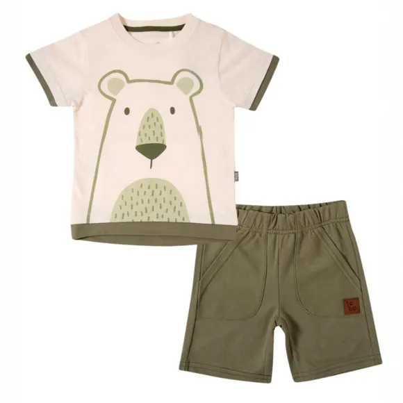 Conjunto Curto Toddler Zoo Meia Malha Tip Top