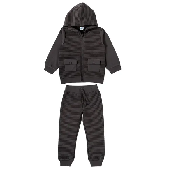 Conjunto Comprido Toddler Chumbo Moletom Tip Top
