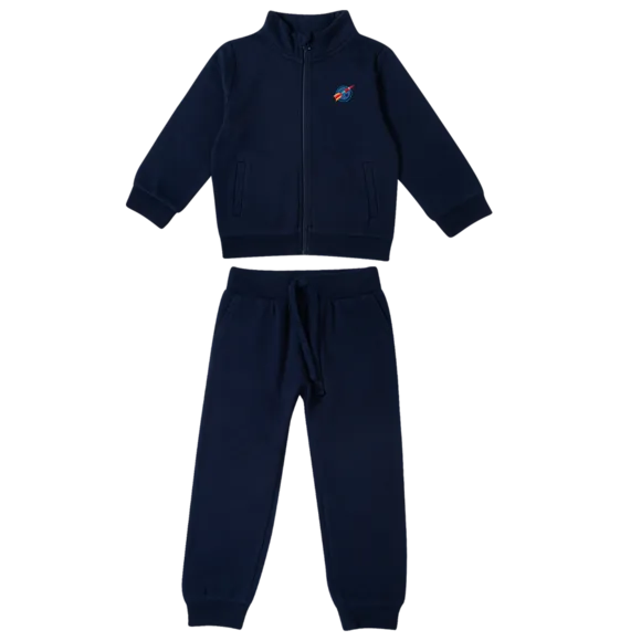 Conjunto Comprido Foguete Marinho Moletom Toddler Tip Top