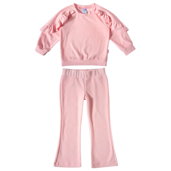 Conjunto Comprido Toddler Rosa Plush Tip Top