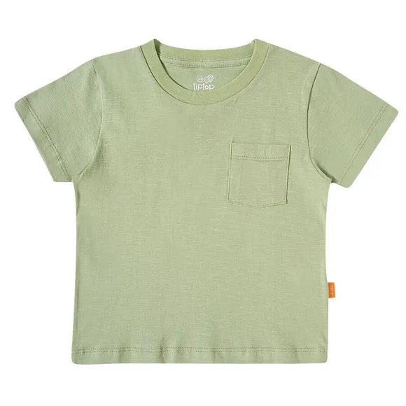 Camiseta Manga Curta Estampa Lisa Malha Toddler Tip Top