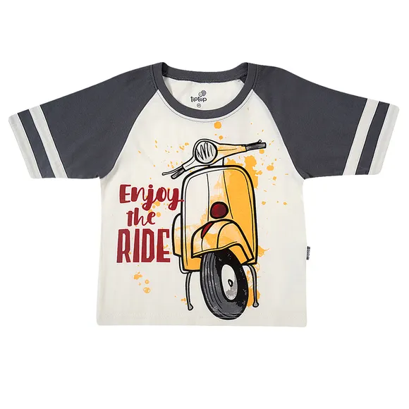 Camiseta Manga Curta Lambreta Malha Flamê Toddler Tip Top