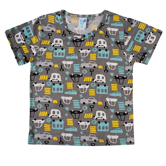 Camiseta Manga Curta Toddler Transporte Malha Tip Top