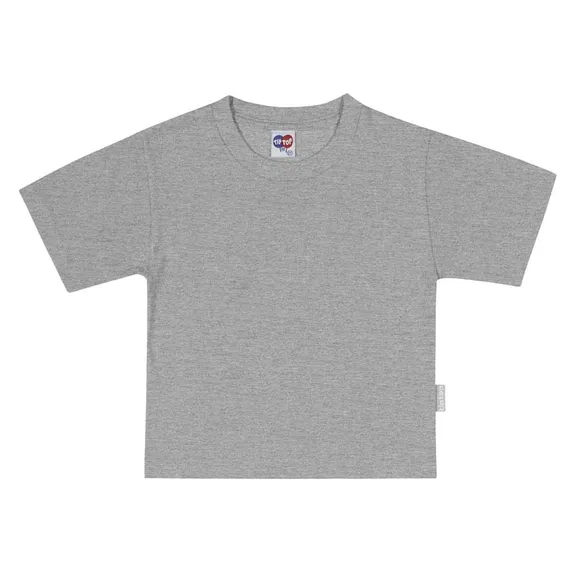 Camiseta Manga Curta Cores Básica Sem Estampa Unissex Toddler Meia Malha