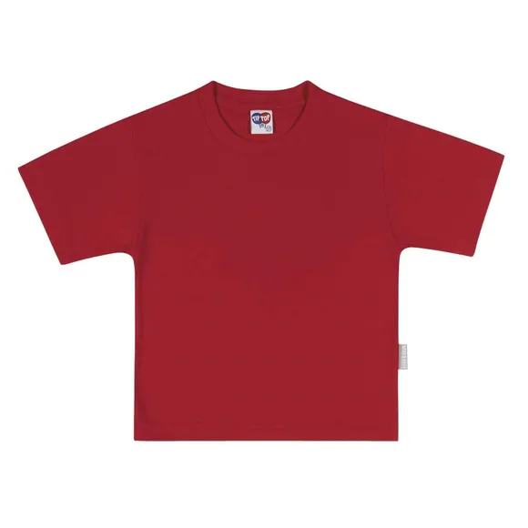 Camiseta Manga Curta Cores Básica Sem Estampa Unissex Toddler Meia Malha