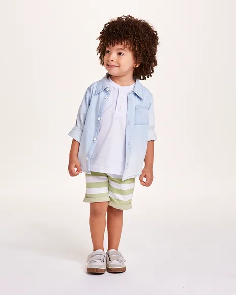 Camiseta Manga Curta Meia Malha Toddler Tip Top