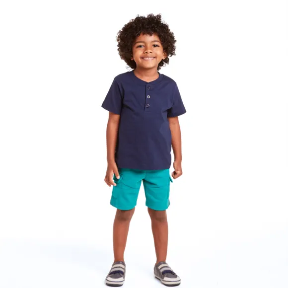 Camiseta Manga Curta Meia Malha Toddler Tip Top