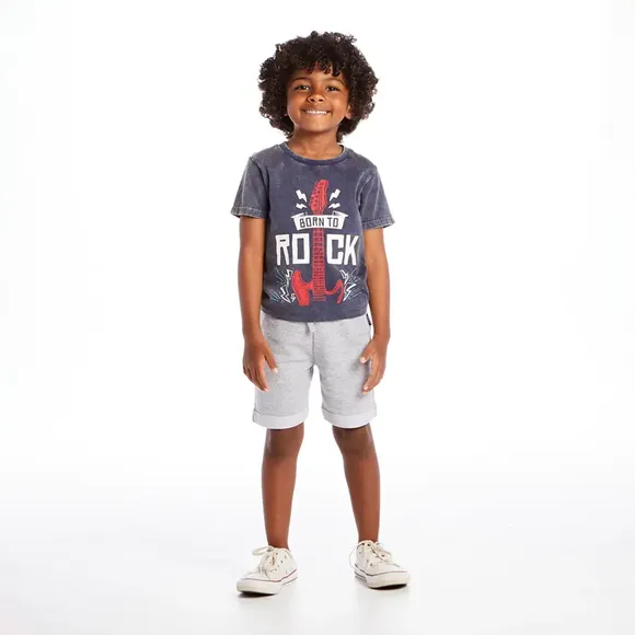 Camiseta Manga Curta Toddler Music Meia Malha Tip Top
