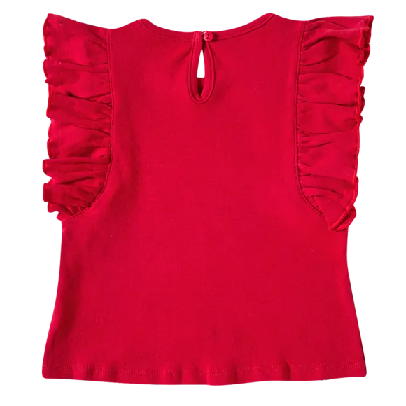 Blusa Manga Curta Festiva Meia Malha Toddler Tip Top