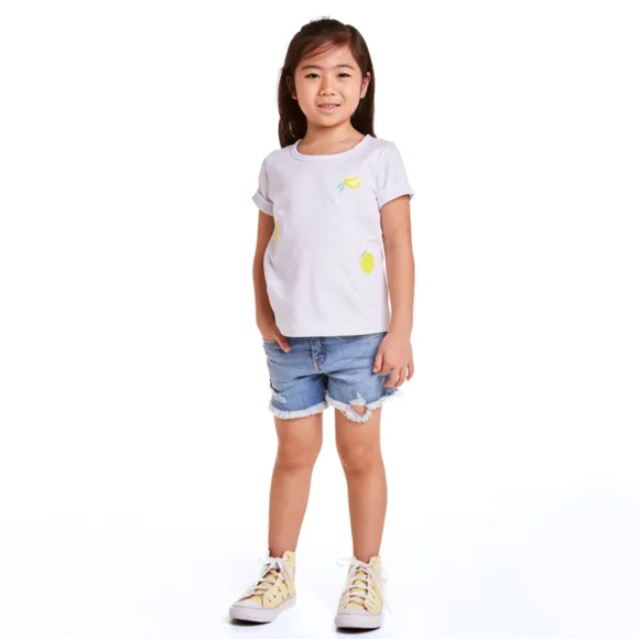 Blusa Manga Curta Lemon Malha Flamê Toddler Tip Top